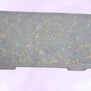 Crystal beads in clear, white silver. arts and craft. DIY. art NIB